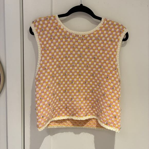 NWT Maje Pink Rhinsetone Knit Maelana Sleeveless Sweater Large - Picture 3 of 11